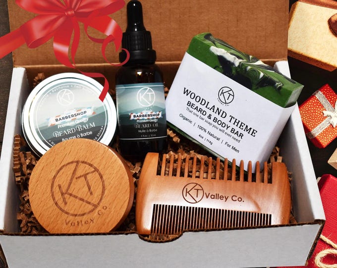 Natural Beard Care Kit For Men. Handmade Beard Grooming Kit. Ultimate Beard Kit. Perfect Holiday Gift For Him. Fast Delivery From Canada.