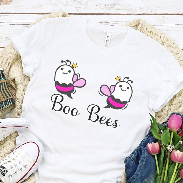 Boobees T-Shirt, Funny Slogan Halloween Top, Pink Boo Bees Shirt, Gifts for Her, Queen Bee, Breast Cancer Awareness, Mothers Day Gift