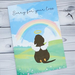 Désolé pour la perte d'un chien, carte de condoléances personnalisée pour chien, carte "Pensée à vous" pour la perte d'un animal de compagnie, carte de sympathie pour l'envoi