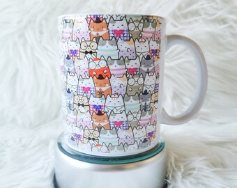 Cute Cats Mug, Funny Ceramic Mug Gifts, Gifts for Cat Lovers, Crazy Cat Lady Presents, Kawaii Gifts for Her, Tea and Coffee Lovers Gifts