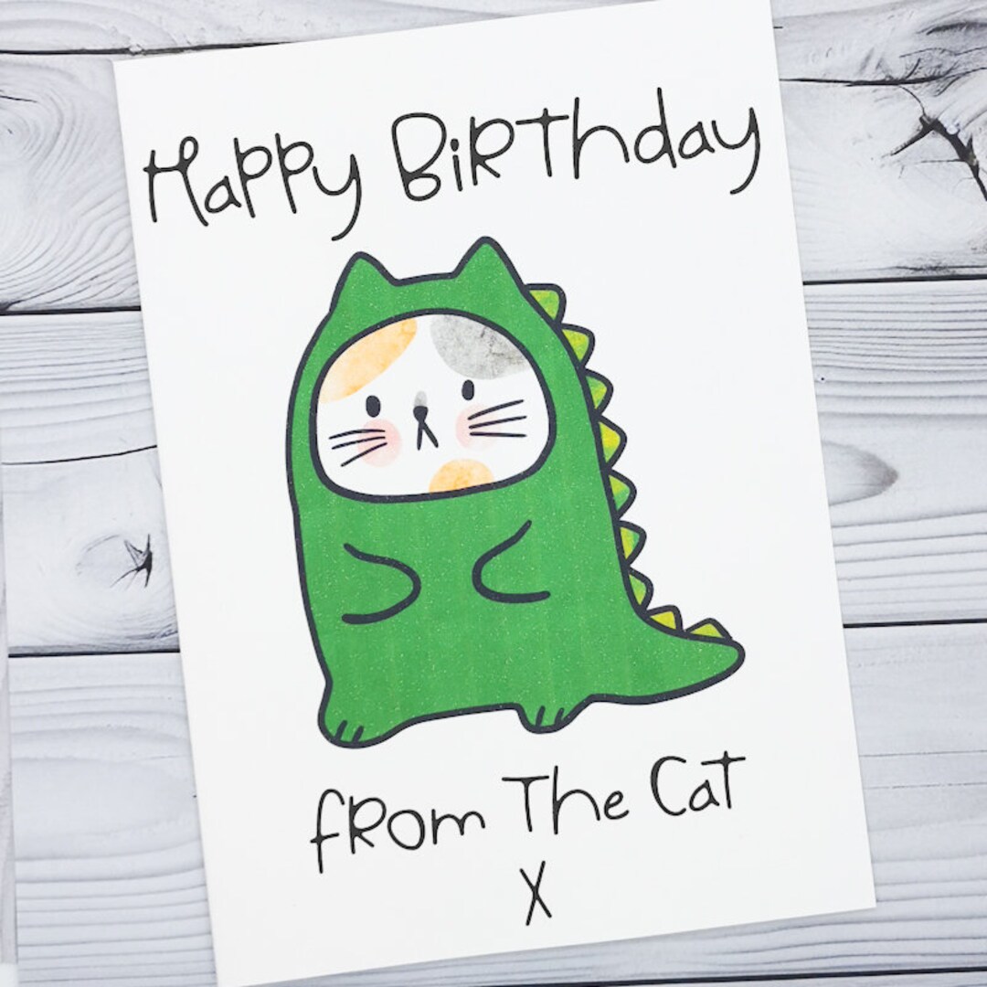 Funny Cat Birthday Card From the Cat, Novelty Joke Cards for Birthdays ...
