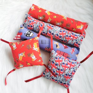 Catnip Kicker and Ribbon Pillows, United Kingdom England Themed Cat Toys, Coronation Celebration Gifts for Pet Lovers, Gifts For Cats
