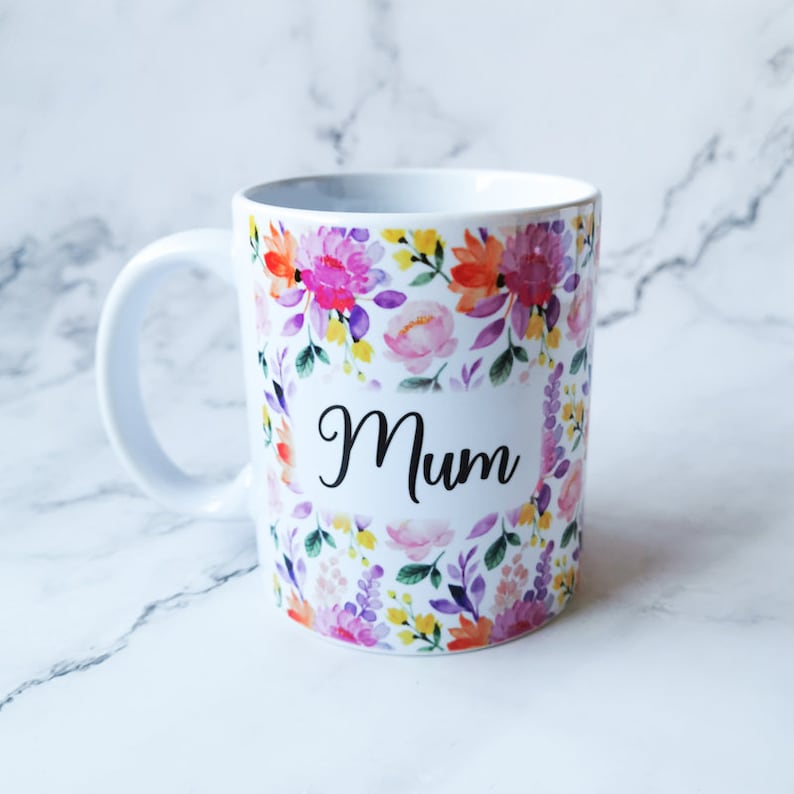 Flower Personalised Mug Mothers Day Gifts Ceramic Mugs for Etsy UK