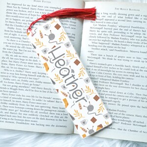 Personalised Cosy Home Pattern Acrylic Bookmark, Handprinted Custom Gifts, Small Gift Ideas for Readers, Presents for Literature Lovers