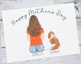 Happy Mother's Day Dog Card, Personalised Greeting Cards for Dog Owner, Cute Celebration Dog Cards for Dog Lovers, Dog Mum Mother's Day Card