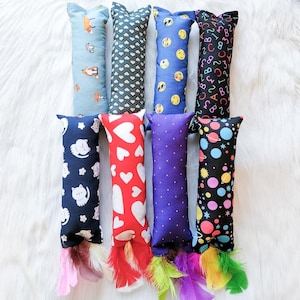 7&quot; Catnip Kicker Toy With Optional Feathers, Gifts for Cat Lovers, Crazy Cat Lady Presents, Cute Colourful Cat Toys, Gotcha Day Gifts