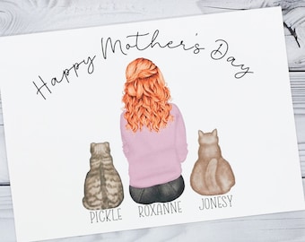 Happy Mother's Day Cat Card, Personalised Cat Mother's Day Cards, Cute Cat Owner's Cards, Crazy Cat Lady Card, Gifts For Cat Lovers