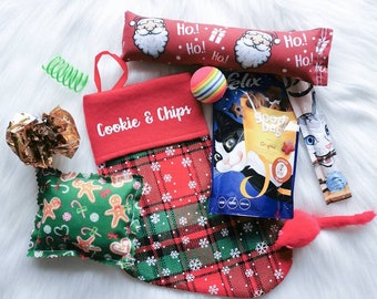 Personalised Cat Christmas Stocking, Handmade Catnip Toys, Pet Christmas Gifts, Crazy Cat Lady Presents, Gifts for Cat Lovers, Xmas Gifts