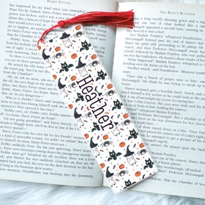 Personalised Halloween Acrylic Bookmark, Cute Spooky Handprinted Custom Gifts, Small Gift Ideas for Readers, Presents for Literature Lovers