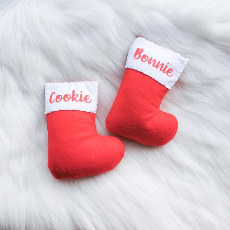 Bas de Noël chat personnalisé avec herbe à chat, cadeaux de Noël chat faits main pour les amoureux des chats, jouets forts avec herbe à chat pour cadeaux de Noël