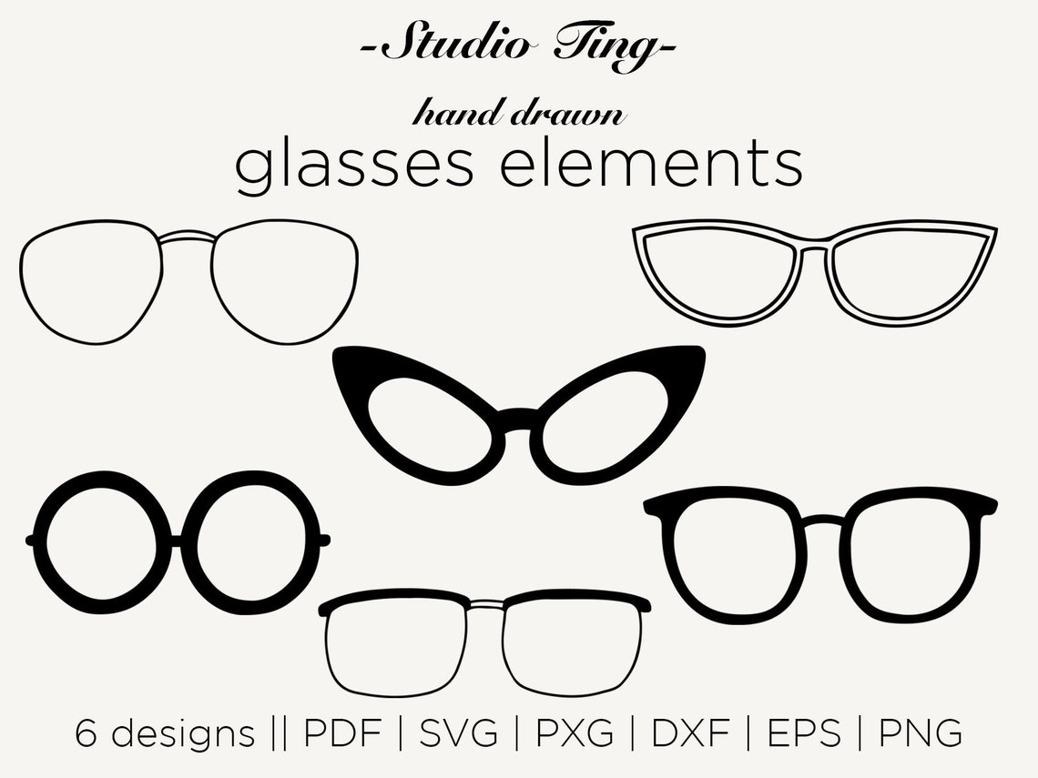 Eye Glasses Clip Art Glasses Frames Vector Optometry SVG Etsy