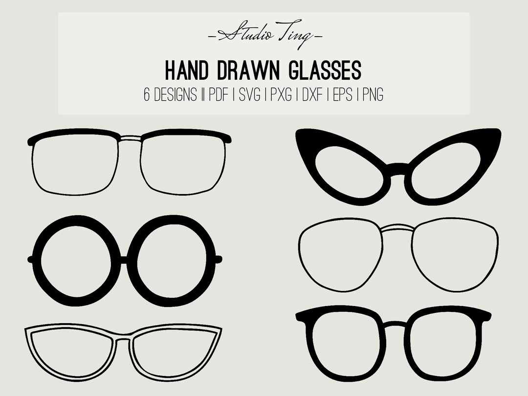 Eye Glasses Clip Art Glasses Frames Vector Optometry SVG Etsy