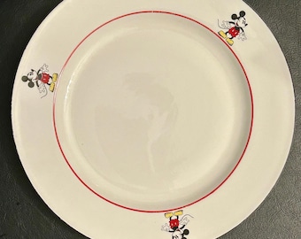 Rare  Set of 4 Vintage Gabbay Disney Mickey Mouse & Co. 10 1/2" Dinner Plates