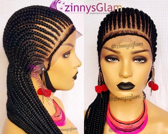 READY TO SHIP Cornrow Wig for Black Women Straight All Back Wig Knotless  Box Braided Full Lace Front Wig Human Hair Faux Loc Dreadlock Twist -   Israel