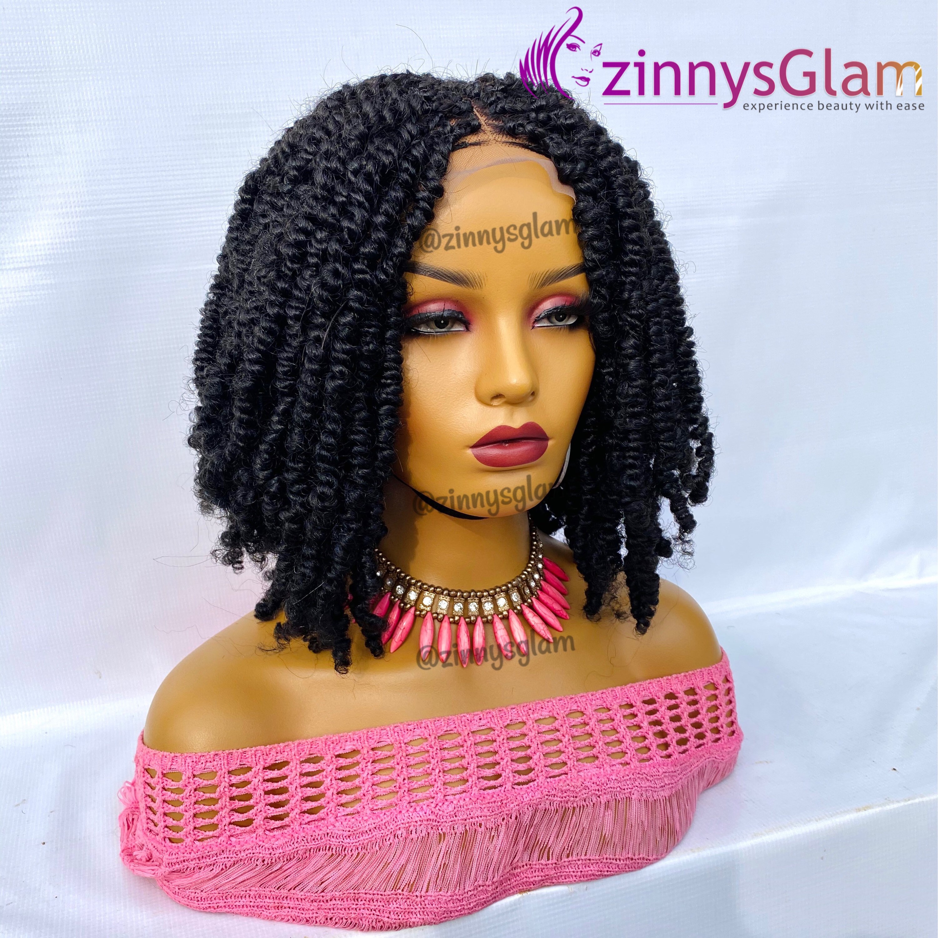 Ready to Ship Spring Twist Wig Natural Afro Kinky Twist Braided Wig for  Black Women Bomb Twist Glueless Full Lace Front Wig Passion Twist 