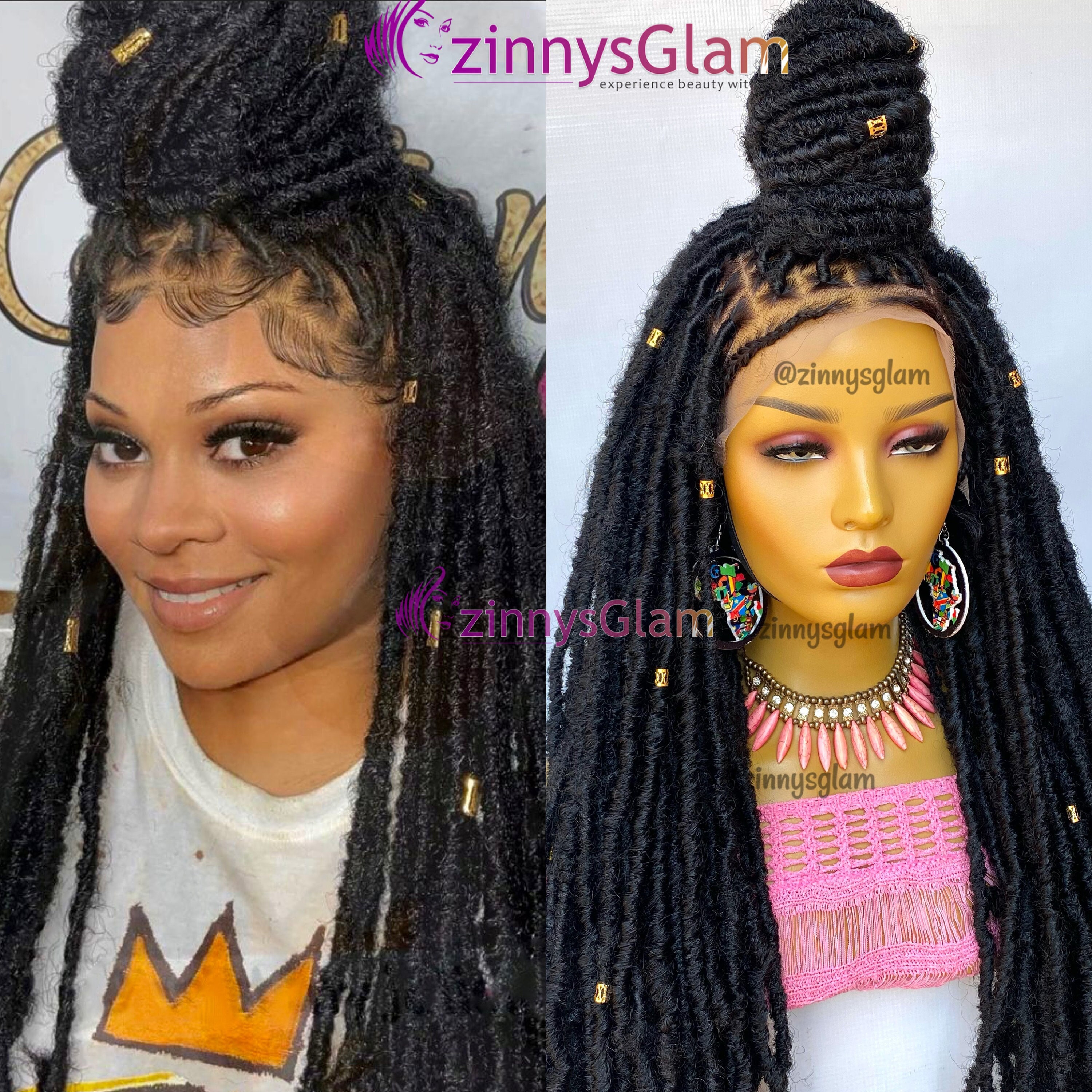 READY TO SHIP Faux Loc Braided Wig for Black Women Crochet - Etsy READY TO SHIP Faux Loc Braided Wig for Black Women Crochet - Etsy
