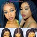 Ready to Ship Knotless braided wig for black women glueless full lace front closure wig cornrow dreadlock faux loc micro twist medium braids
