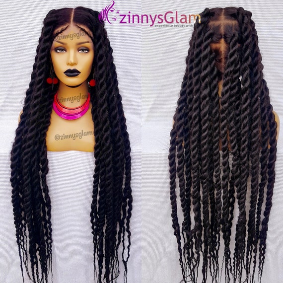 READY TO SHIP Jumbo Knotless Braided Wig for Black Women | Etsy
