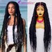 READY TO SHIP Jumbo Knotless braided wig for black women Senegalese twist box braid full lace front wig human hair dread faux loc cornrow 