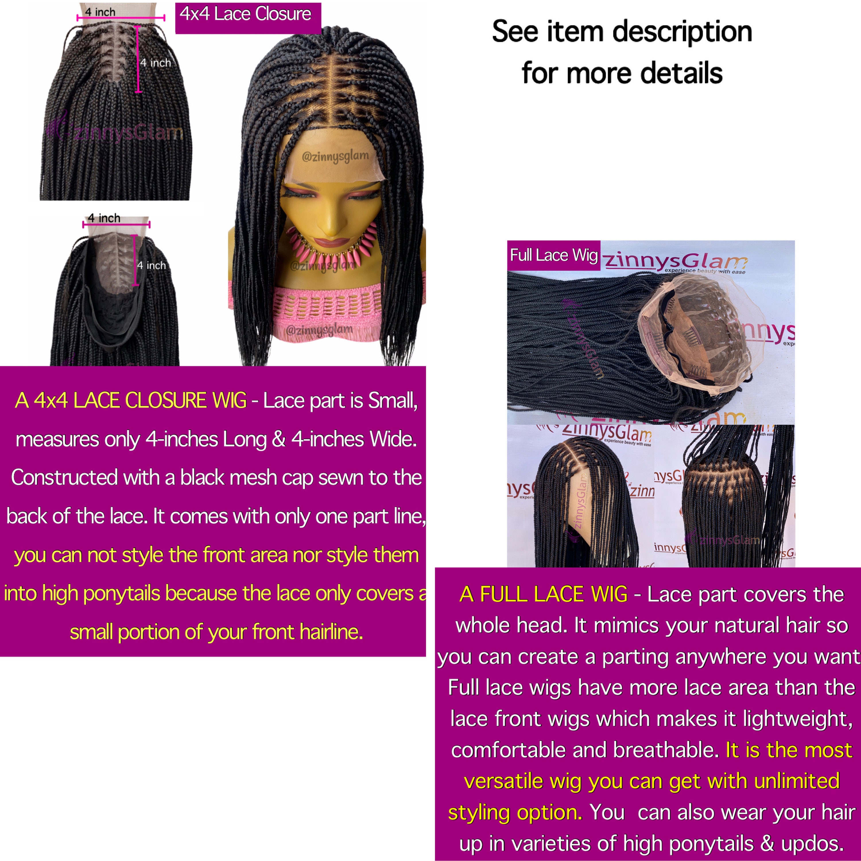 READY TO SHIP Ombre Knotless Box Braided Wig for Black Women Full Lace  Front Wig Human Hair Wig Dreadlock Faux Locs Cornrow Passion Twist -   Canada