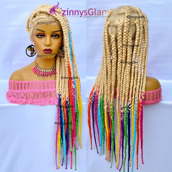 READY TO SHIP Blonde Jumbo Knotless Braided Wig for Black Women