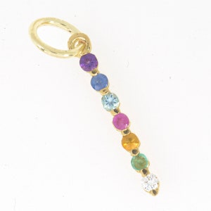 18 kt yellow gold pendant with diamond, topaz, emerald, citrine, amethyst and sapphire