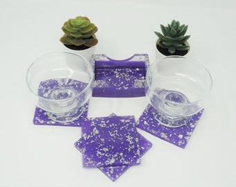 drinkware Floral Pattern Mirror Coasters engraved mirror barware housewarming hostess gift Set of 4