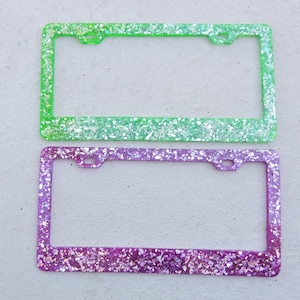 Resin License Plate Frame|Custom License Plate Frame|Broken glass Number Plate Frame|Car Number Plate|Personalized Custom|License Frame