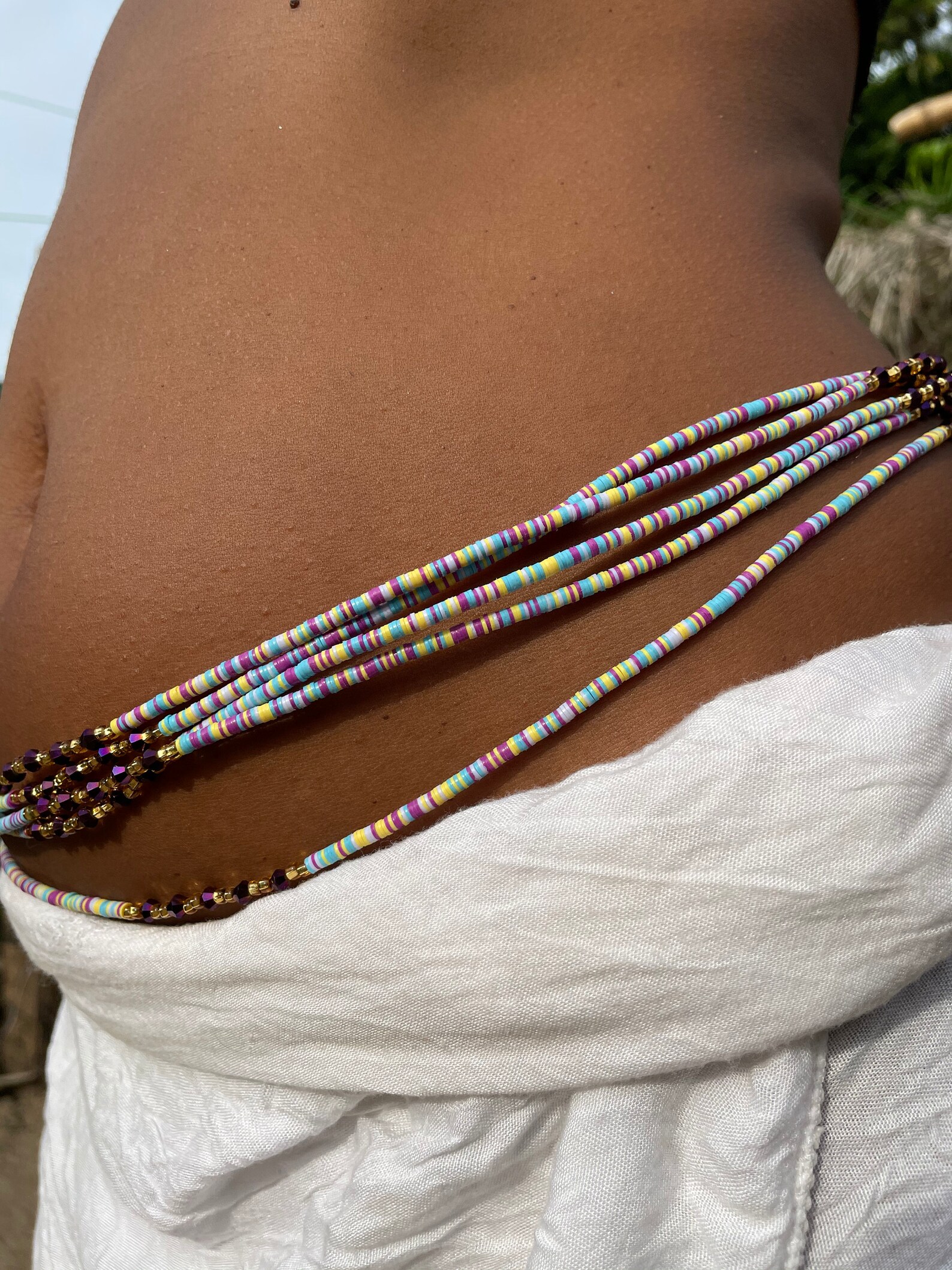 Handmade Ghanaian Waist Beads Lavender Field | Etsy