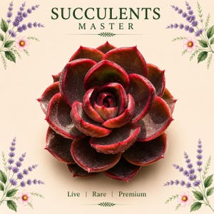 Echeveria Red Lantern, suculenta viva de 6,35 cm (2,5 pulgadas) / Planta de roseta de raíz desnuda / Regalo de boda / Decoración de interior