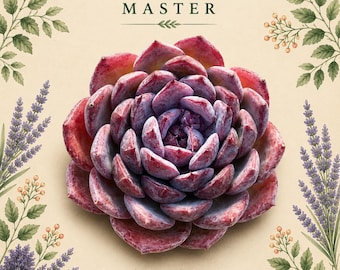 Rare Echeveria 'Blueberry' 2-2.5"| Live Succulent Plant | Plump Purple & Red Rosette | Bare Root | Easy Care | Succulents Master