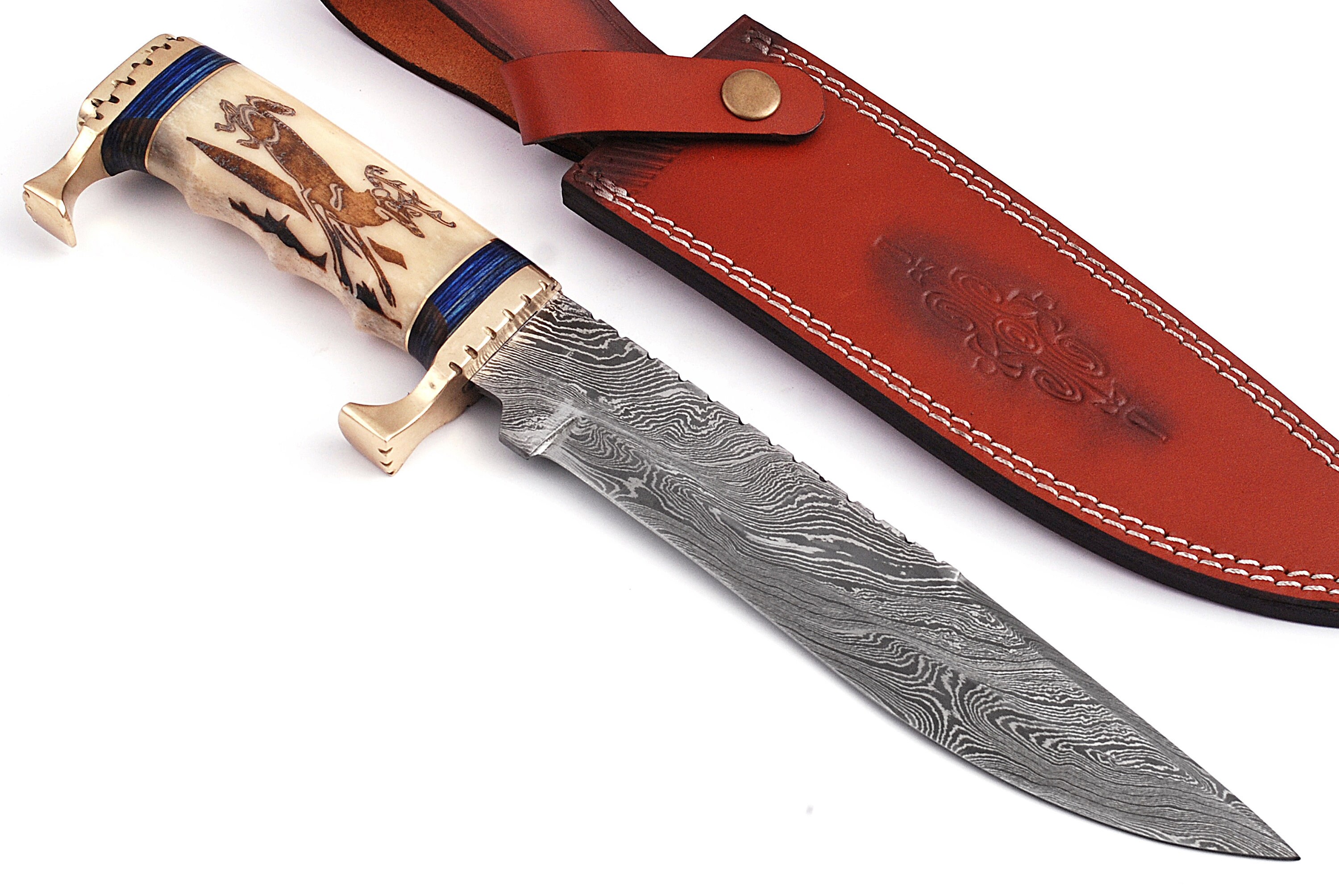 Damascus Bowie Knife | Etsy