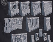 Sewers Wall Tiles - OpenLock Compatible Sewers of Thamarya 3D Printed Miniature Cast N Play 28mm 32mm Miniature