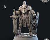 Alvertos Winterhorn - Gold Knight The Silvercrest League 3D Printed Miniature Moonglaive 28mm 32mm Miniatures, Warhammer, D D