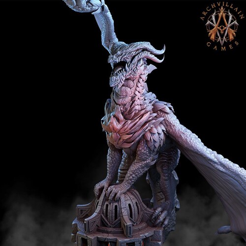 The Scarlet Dragon Queen - Titan / Gargantuan Version | Magma Lords | 3D Printed Miniature top | Archvillain Games |28mm / 32mm| D&D