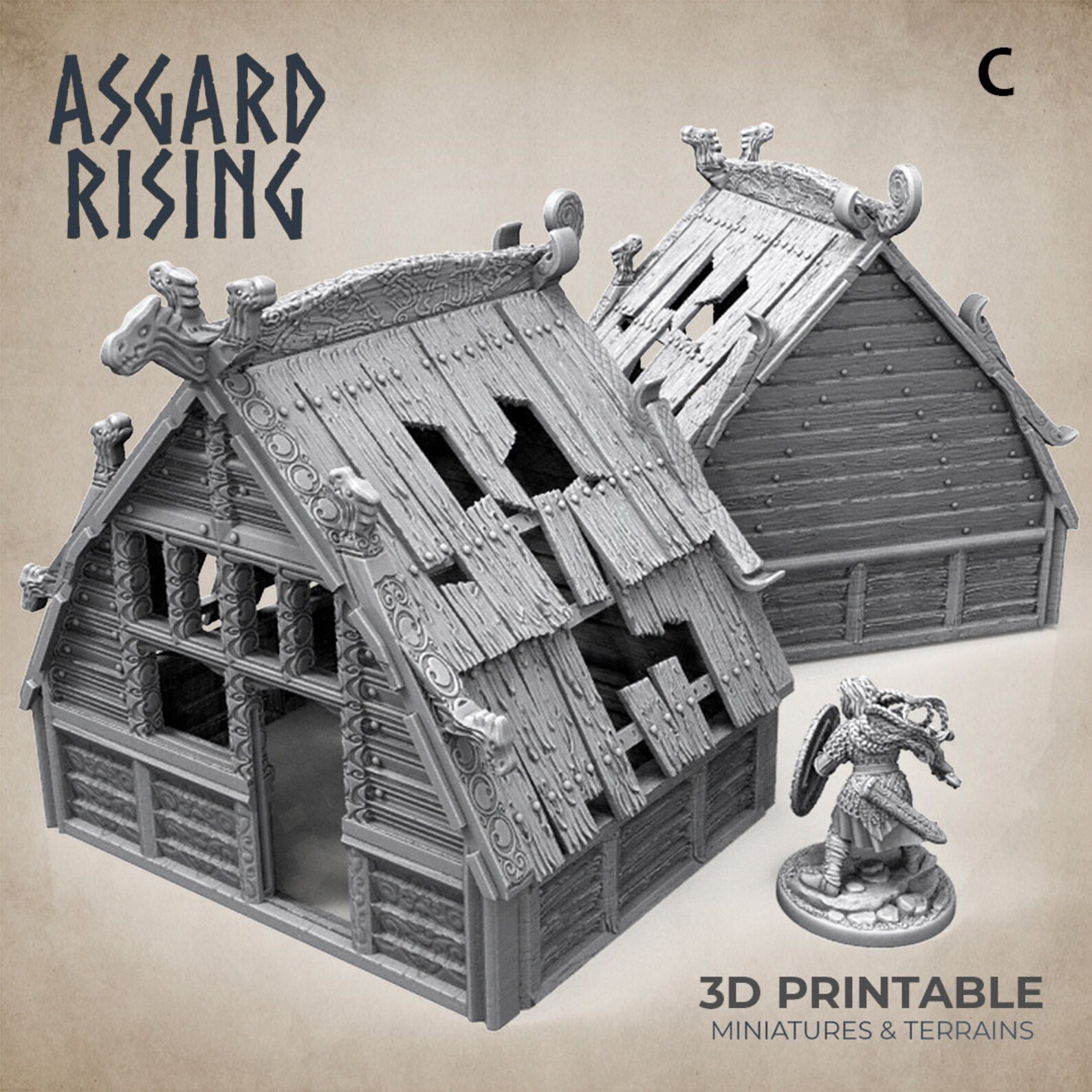 Modular Viking Village High Houses Fantasy Scenery 3D | Etsy