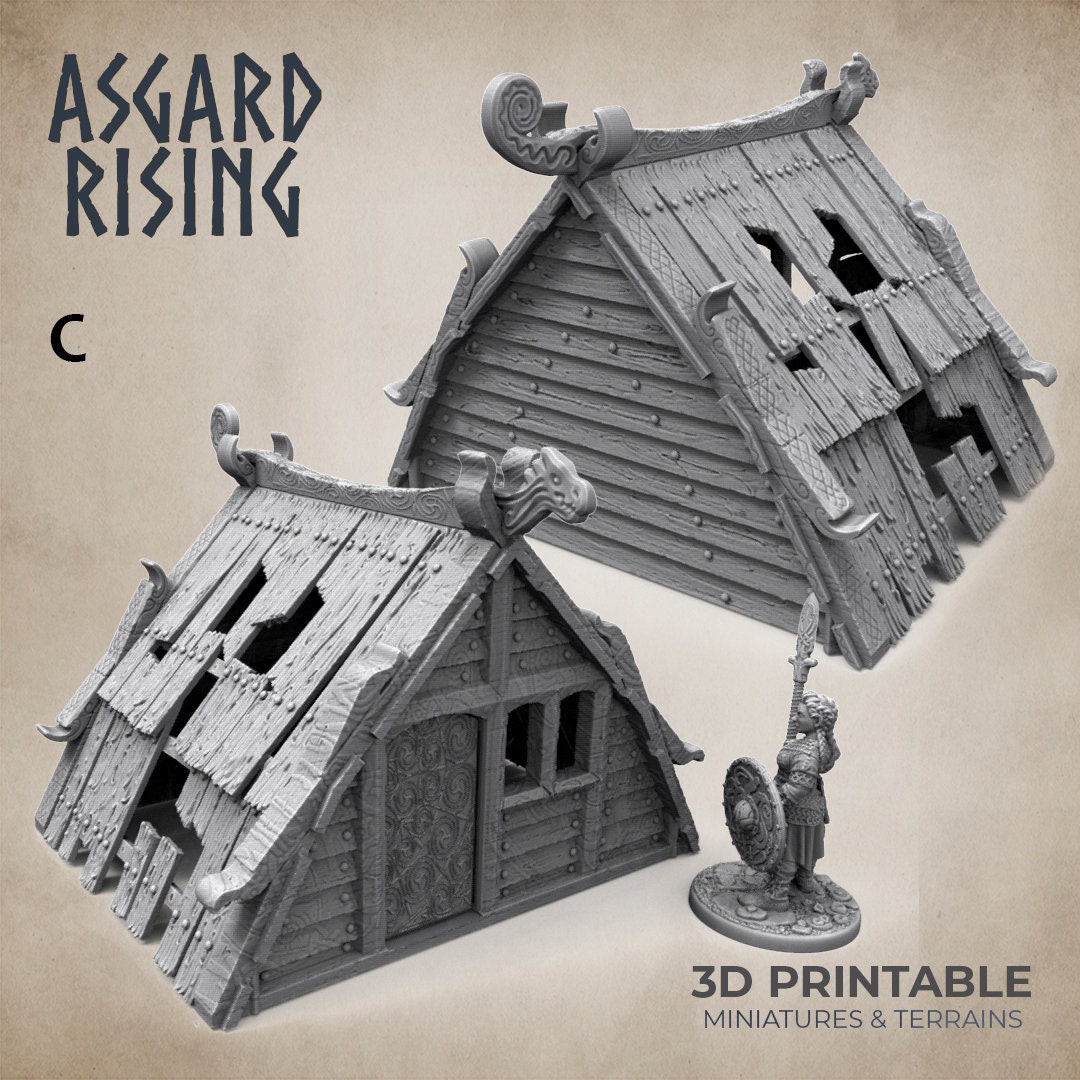 Modular Viking Village Low Houses Fantasy Scenery 3D | Etsy