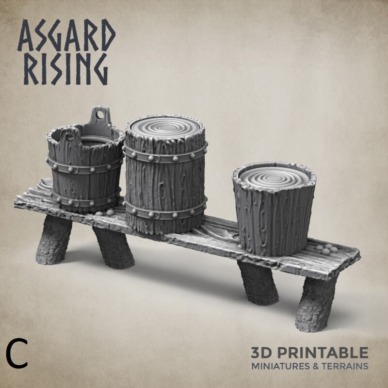 Rural Market Square Benches With Items Villagers 3D Etsy UK