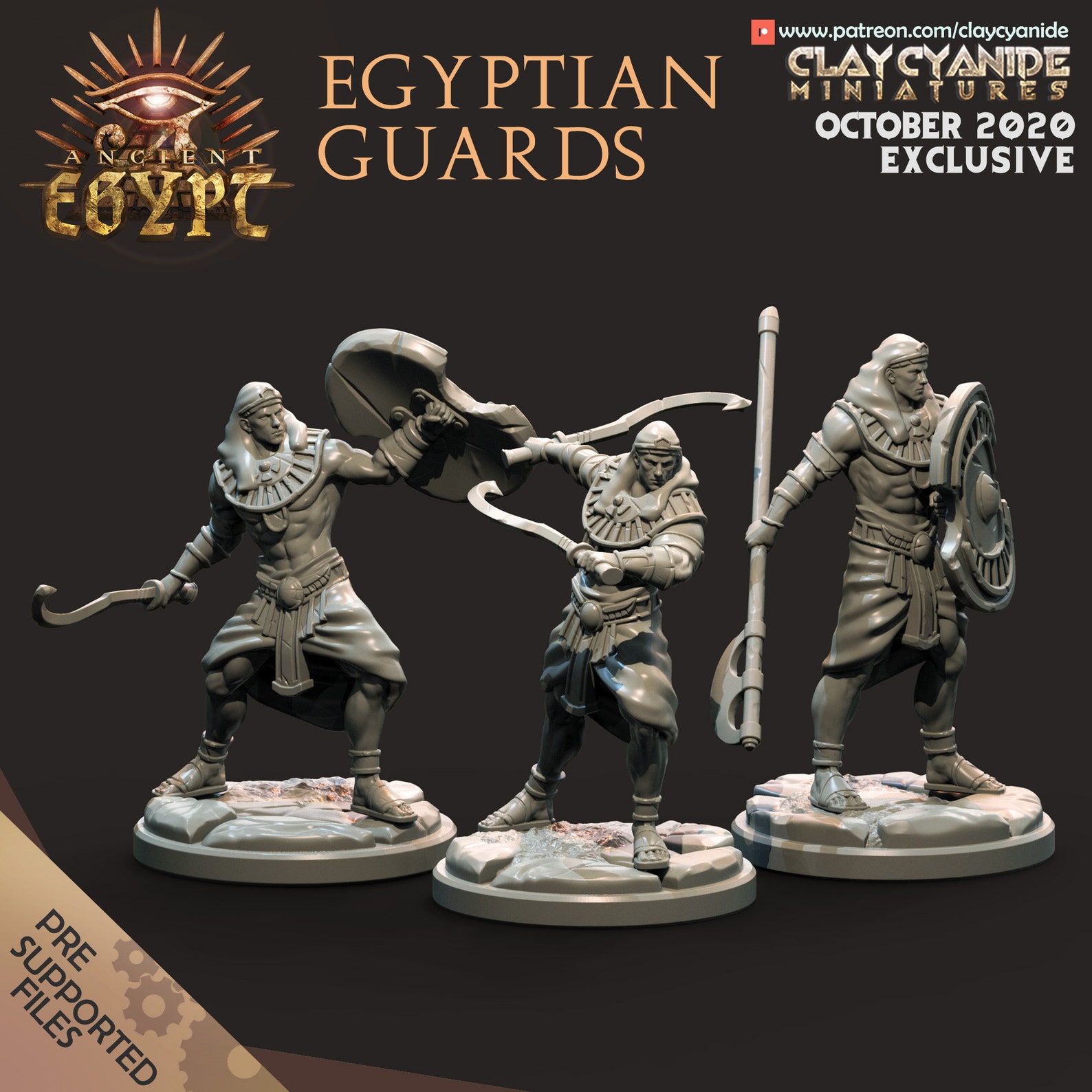 Egyptian Guards Ancient Egypt 3D Printed Miniature Clay Etsy