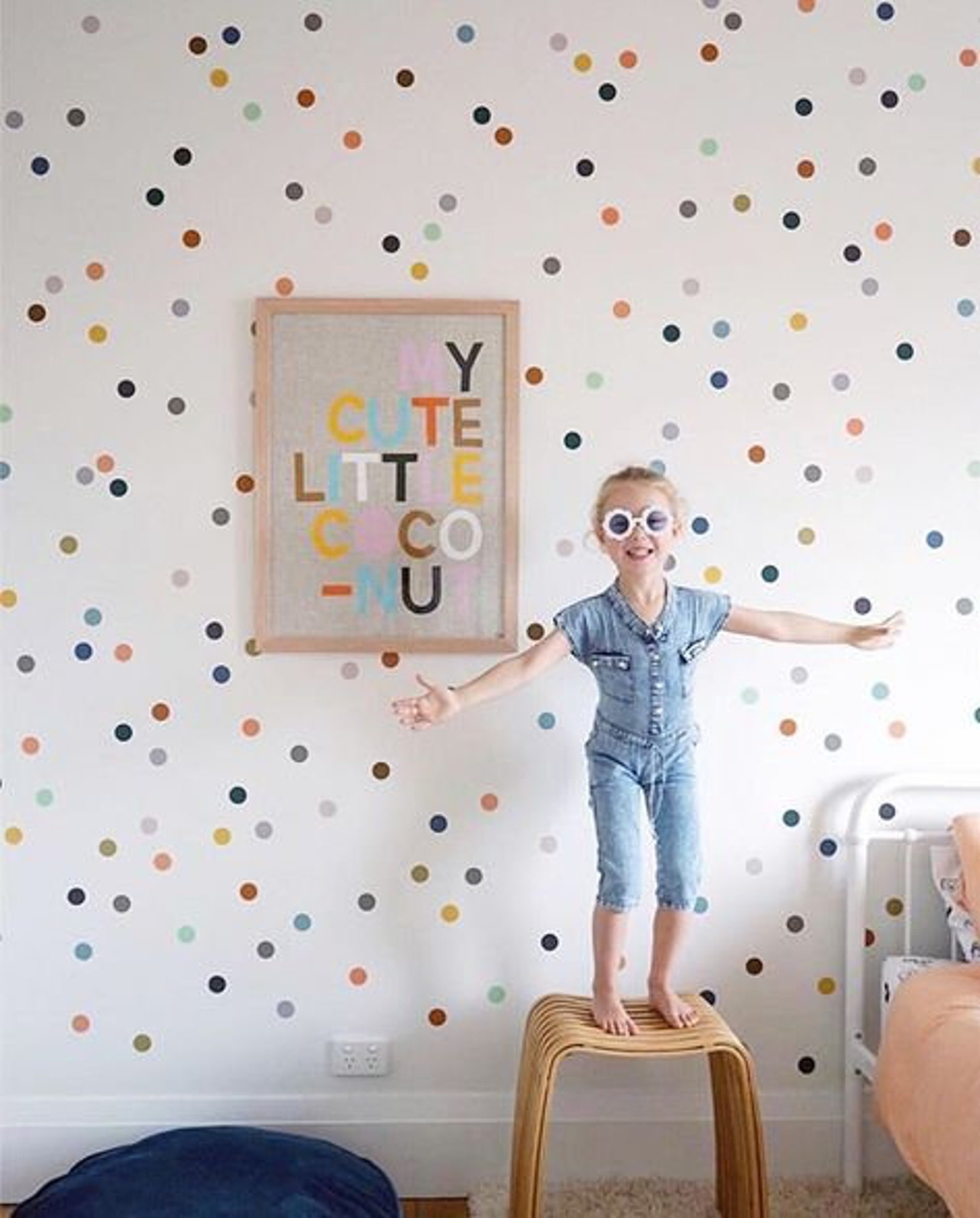 Gold Dot Wall Decals Metallic Gold Polka Dots Wall Etsy