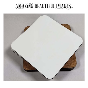 Coaster Square Hardboard with Cork Backing, Blank Sublimation, Glossy Finish Square Coasters, Bar Coasters