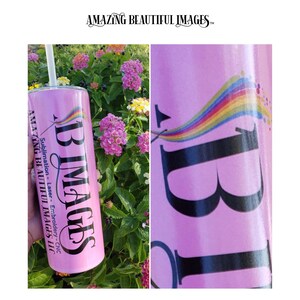 Company Logo Design Sublimated on Variety of Tumblers No Real Glitter Non-Epoxy