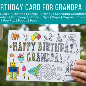 Birthday Card for Grandpa | Includes Gramps Grampa Granddad Grampy Grandfather Grandpop Nonno Opa Papa Papaw Pawpaw Pop Poppy Pops