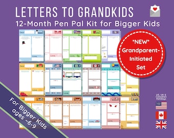 Pen Pal Letter Writing Set for Grandparents and Bigger Grandkids | Letters to Grandson or Granddaughter, Niece or Nephew | Letter Stationary