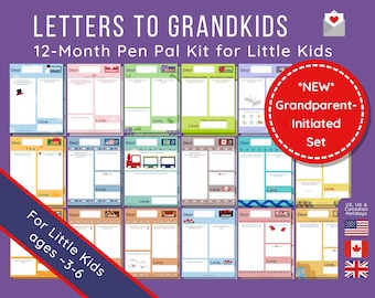 Pen Pal Letter Writing Set for Grandparents and Grandkids | Letters to Grandson or Granddaughter, Niece or Nephew | Letter Stationary