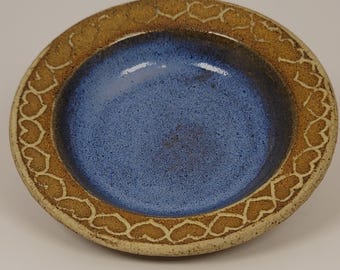 5 inch studio pottery trinket dish signed