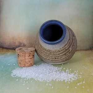 Small Studio Pottery Jar with Cork Lid (4.5 inch)