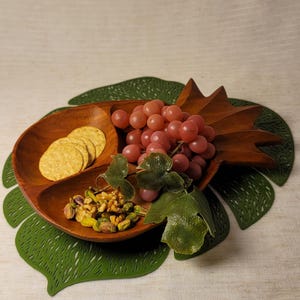 Vintage Kamani Wood Pineapple Serving Dish - MCM Tiki Decor