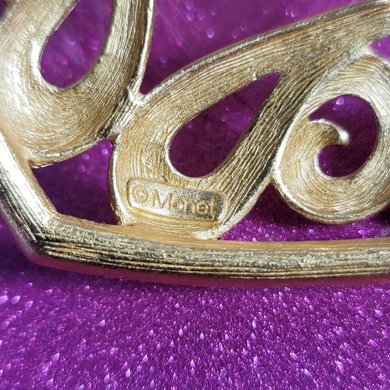 Monet collar choker jewelry gold metal vintage - image 2