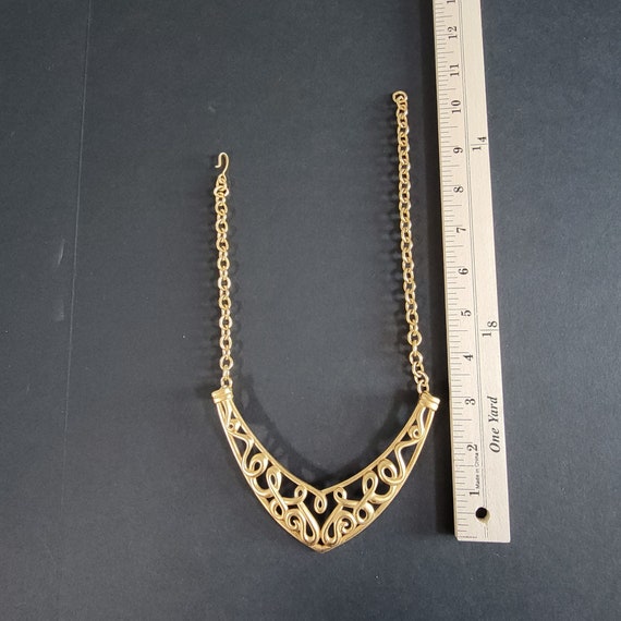 Monet collar choker jewelry gold metal vintage - image 3